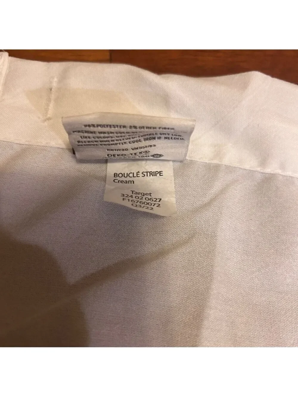 Hearth and Hand Magnolia Boucle White Stripe Cloth Shower Curtain70x70 Inches